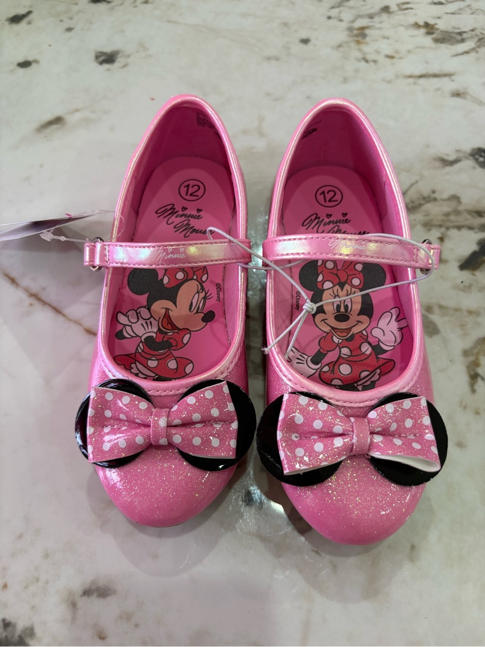 Target Minnie Mouse Pink Glitter Mary Jane Shoes - Size 12